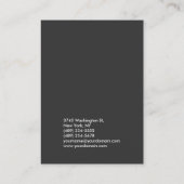 Einfache Schlicht-Grau-Trendy-Visitenkarte Visitenkarte (Rückseite)