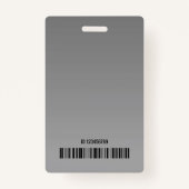 Einfache Schlicht-Graue Logo-Barcode-ID-Vorlage Ausweis (Rückseite)