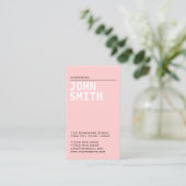 Einfache Schlicht-Pink-Dolmetscher-Visitenkarte Visitenkarte (Stehend Vorderseite)