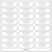 Einfache Schlichte, abgerundete Ecken an den Grenz Aufkleber (Blatt)