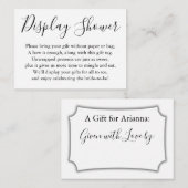 Einfache Schlichte Anzeige Brautparty Schwarz & We Begleitkarte (Vorne/Hinten)