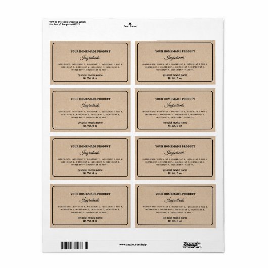 Einfache schlichte Beipackzettel (Vorne)