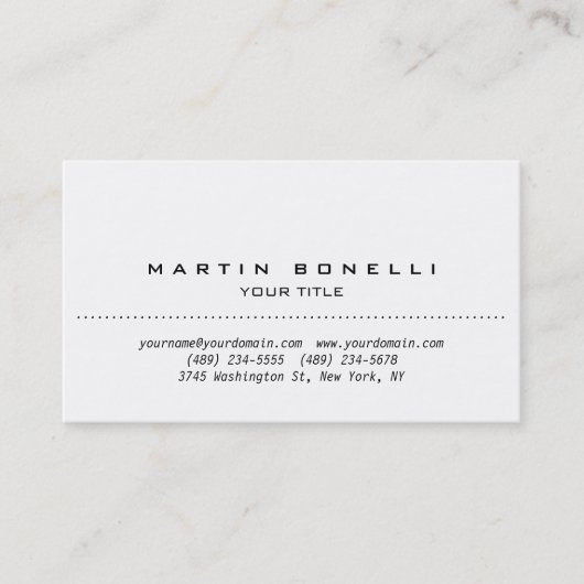 Einfache Schlichte Berufliche Business Card Visitenkarte (Vorderseite)