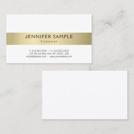 Einfache Schlichte Berufliche Elegant Gold Look Mo Visitenkarte (Vorne/Hinten)