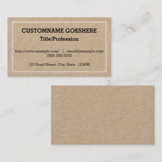 Einfache, Schlichte Berufliche Visitenkarte (Vorne/Hinten)