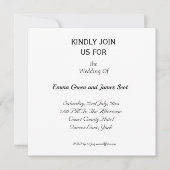 Einfache Schlichte Einladung zur Hochzeit | Platz (Vorderseite)