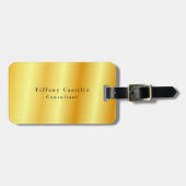 Einfache Schlichte Elegant-Gold-Farbe Minimalistis Gepäckanhänger (Vorderseite horizontal)