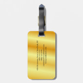 Einfache Schlichte Elegant-Gold-Farbe Minimalistis Gepäckanhänger (Rückseite vertikal)