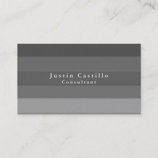 Einfache Schlichte Elegant Grau gestreift Moderne Visitenkarte (Vorderseite)