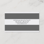 Einfache Schlichte Elegant Grau Weiß Streifen Mini Visitenkarte (Rückseite)