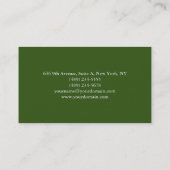 Einfache Schlichte Elegant Grün Moderne Visitenkarte (Rückseite)