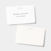 Einfache Schlichte Elegant Moderne Ausweis (Vorder- & Rückseite)