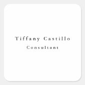 Einfache Schlichte Elegant Moderne Quadratischer Aufkleber (Vorderseite)