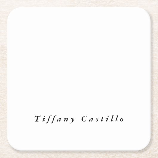 Einfache Schlichte Elegant Moderne Rechteckiger Pappuntersetzer (Vorderseite)