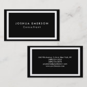 Einfache Schlichte Elegante Schwarz-weiße Grenzen Visitenkarte (Vorne/Hinten)