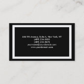 Einfache Schlichte Elegante Schwarz-weiße Grenzen Visitenkarte (Rückseite)