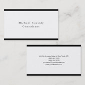 Einfache Schlichte Elegante Schwarze Grenzen Weiß Visitenkarte (Vorne/Hinten)