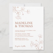 Einfache Schlichte Foto Terracotta Hochzeit Einladung (Vorderseite)