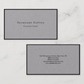 Einfache Schlichte graue Grenze Minimalistisch Mod Visitenkarte (Vorne/Hinten)