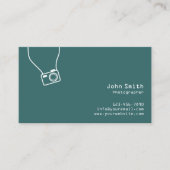 Einfache Schlichte Green Fotograf Business Card Visitenkarte (Vorderseite)
