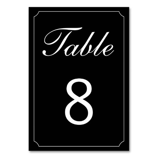 Einfache Schlichte Grenze Doppelseitige Tischnumme Tischnummer (Rückseite)
