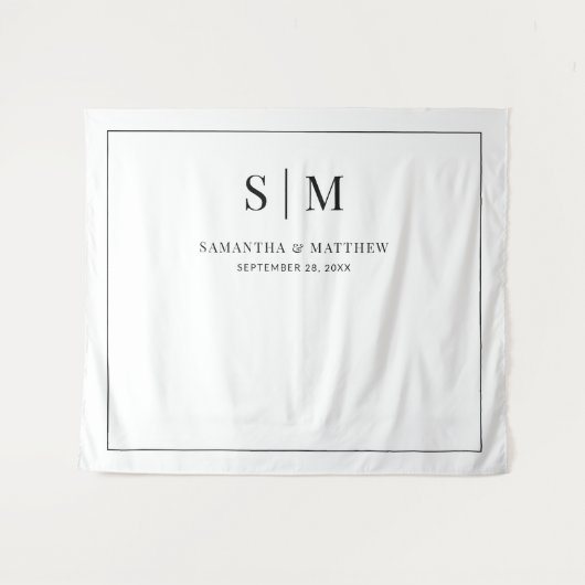 Einfache Schlichte Hintergrundhochzeit Wandteppich (Vorderseite (Horizontal))