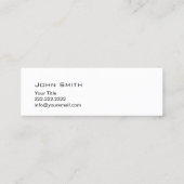 Einfache Schlichte Hipster Mustache Mini-Visitenka Mini Visitenkarte (Rückseite)