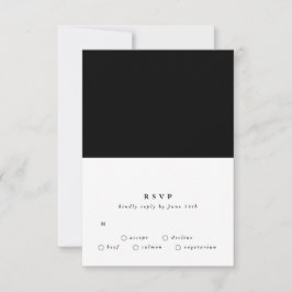 Einfache Schlichte Hochzeit der Black Onyx Wüste RSVP Karte