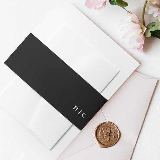 Einfache Schlichte Hochzeit mit modernem Text Einladungsbanderole