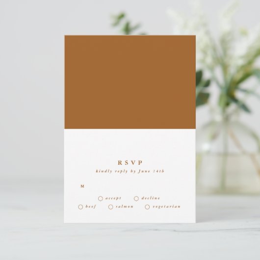 Einfache Schlichte Hochzeit RSVP Karte (Stehend Vorderseite)