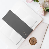 Einfache Schlichte Hochzeit von Holzkohle Einladungsbanderole