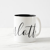 Einfache Schlichte Individuelle Name Charlotte Zweifarbige Tasse (VorderseiteRechts)