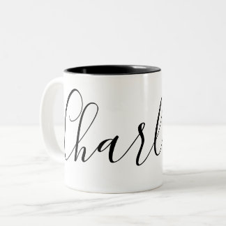 Einfache Schlichte Individuelle Name Charlotte Zweifarbige Tasse