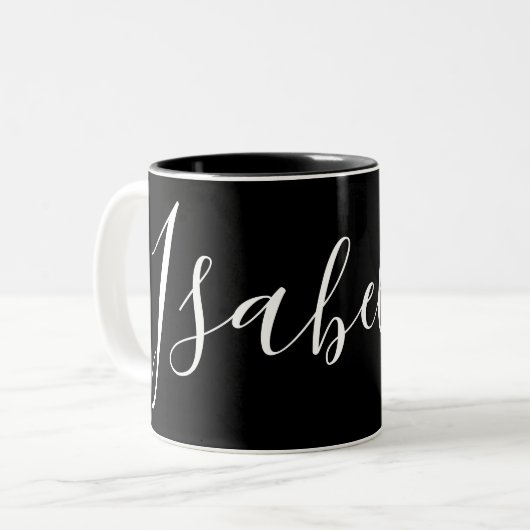 Einfache Schlichte Isabella Zweifarbige Tasse (Vorderseite Links)