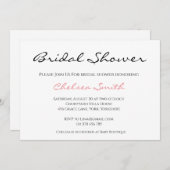 Einfache Schlichte Kalligrafie Bridal Dusche Einla Einladung (Vorne/Hinten)
