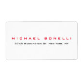 Einfache Schlichte, leicht lesbare weiße Adressenb (Vorne)