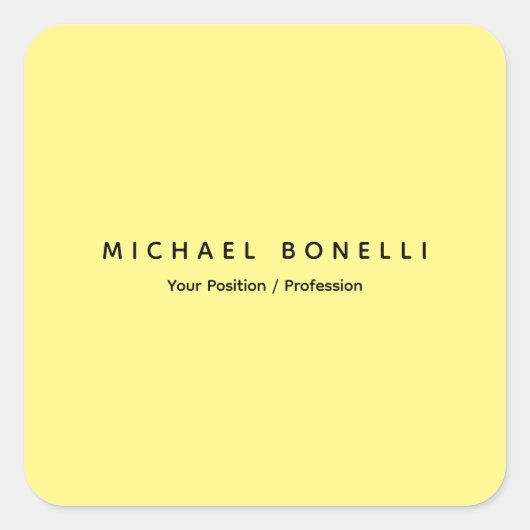 Einfache Schlichte Minimal Elegant Modernes, helle Quadratischer Aufkleber (Vorderseite)