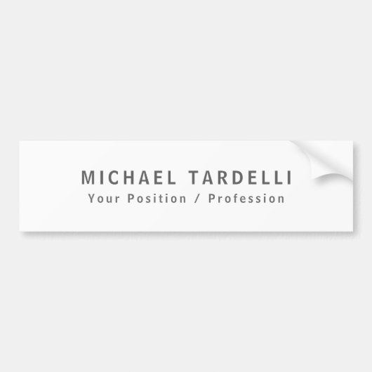 Einfache Schlichte Minimalistische Elegant Moderne Autoaufkleber (Vorne)