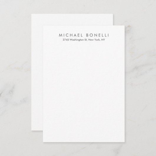 Einfache Schlichte Minimalistische Elegant Moderne Begleitkarte (Vorne/Hinten)