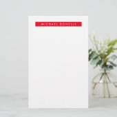Einfache Schlichte Minimalistische Elegant Moderne Briefpapier (Stehend Vorderseite)