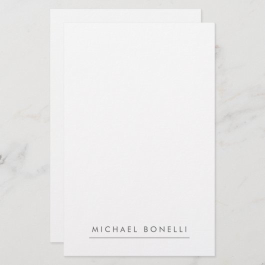 Einfache Schlichte Minimalistische Elegant Moderne Briefpapier (Vorne/Hinten)