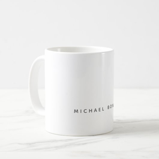 Einfache Schlichte Minimalistische Elegant Moderne Kaffeetasse (Vorderseite Links)