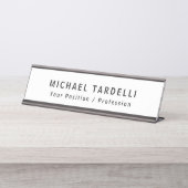 Einfache Schlichte Minimalistische Elegant Moderne Schreibtischnamensplakette (Vorderseite )
