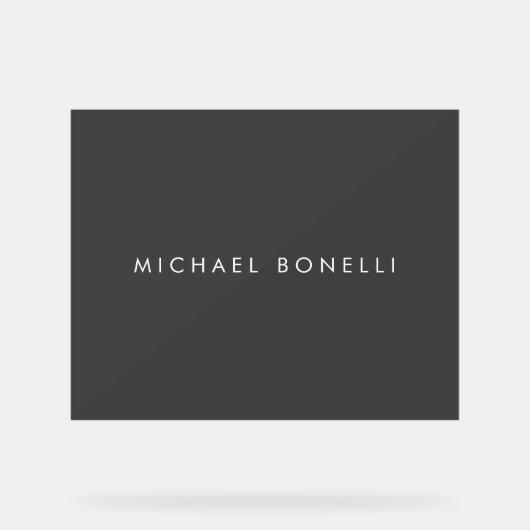 Einfache Schlichte Minimalistische Elegante Modern Acrylschild (Vorderseite)