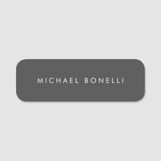 Einfache Schlichte Minimalistische Elegante Modern Namensschild (Vorderseite)