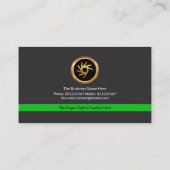 Einfache Schlichte Minimalistische Grüne Linie CEO Visitenkarte (Rückseite)