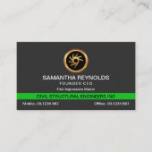 Einfache Schlichte Minimalistische Grüne Linie CEO Visitenkarte (Vorderseite)