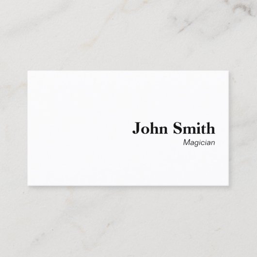 Einfache Schlichte Minimalistische Magician Busine Visitenkarte (Vorderseite)