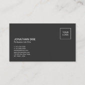Einfache Schlichte Moderne Beruflich Elegante Schw Visitenkarte (Vorderseite)