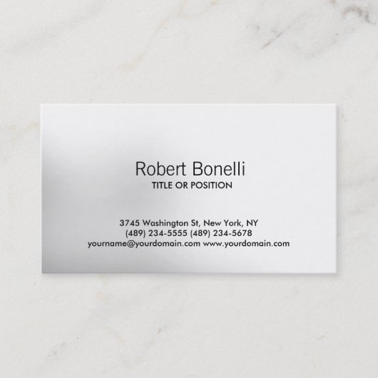 Einfache Schlichte, moderne Business Card Visitenkarte (Vorderseite)